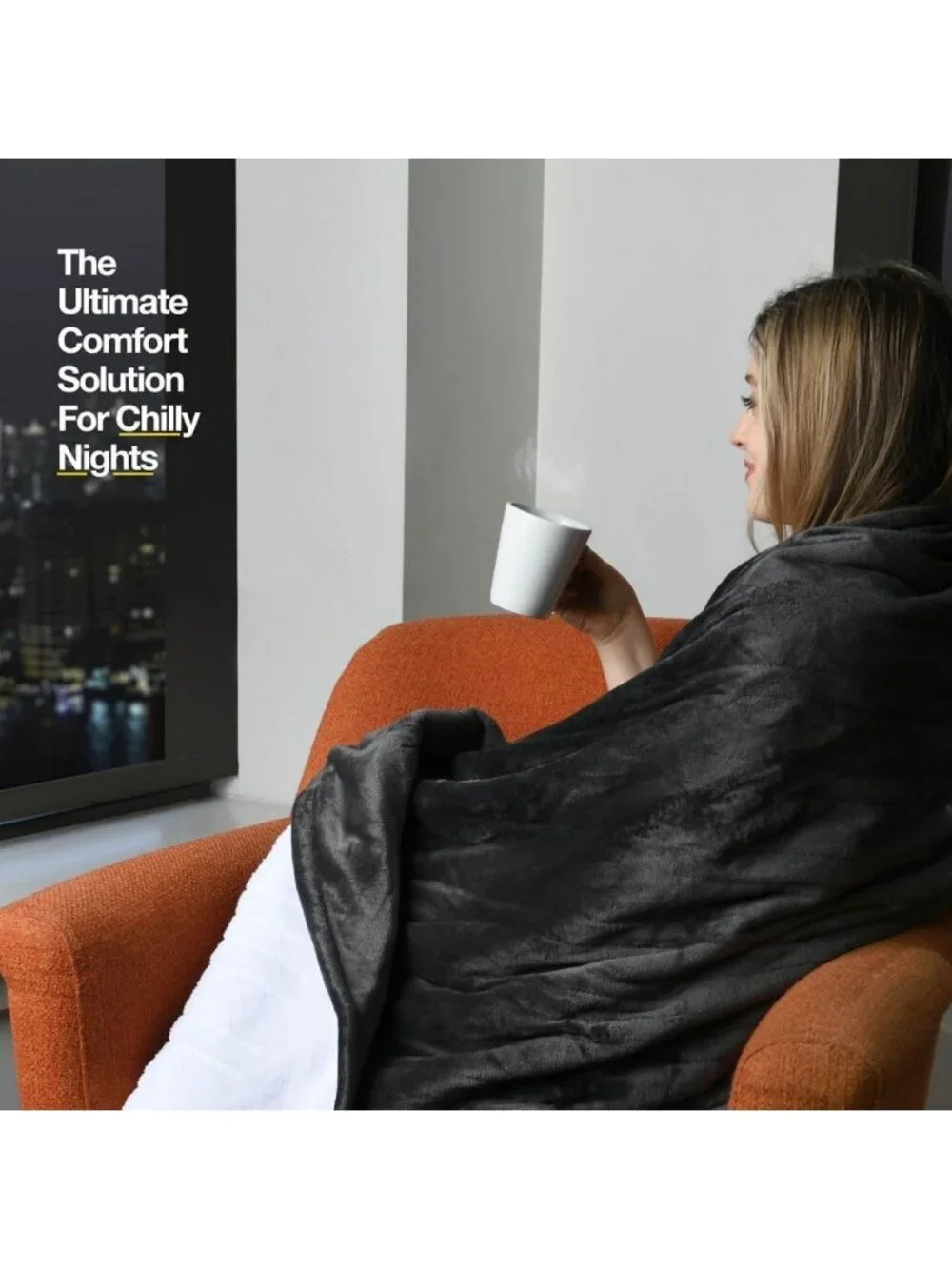 Cozy Heated Blanket Throw - Soft, Machine Washable, Fast Heating, 10 Settings